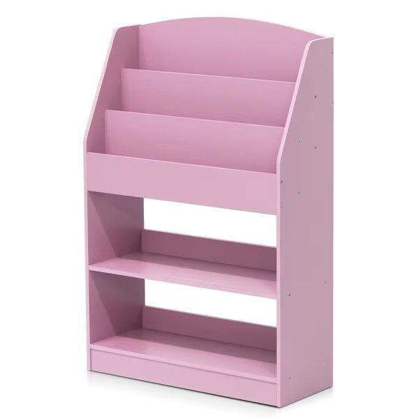 Furinno FR16118PK Kidkanac Magazine & Bookshelf with Toy Storage; Pink, Furinno, Mfr#: FR16118PK